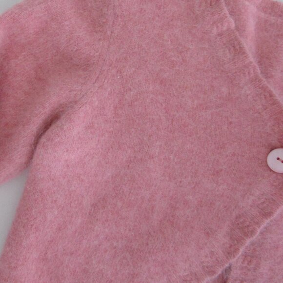 Planet Earth Pink 44% Australian Lamb Wool 34% Angora Fine Knit Crop Sweater M - Picture 12 of 12